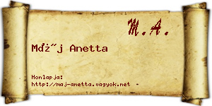 Máj Anetta névjegykártya